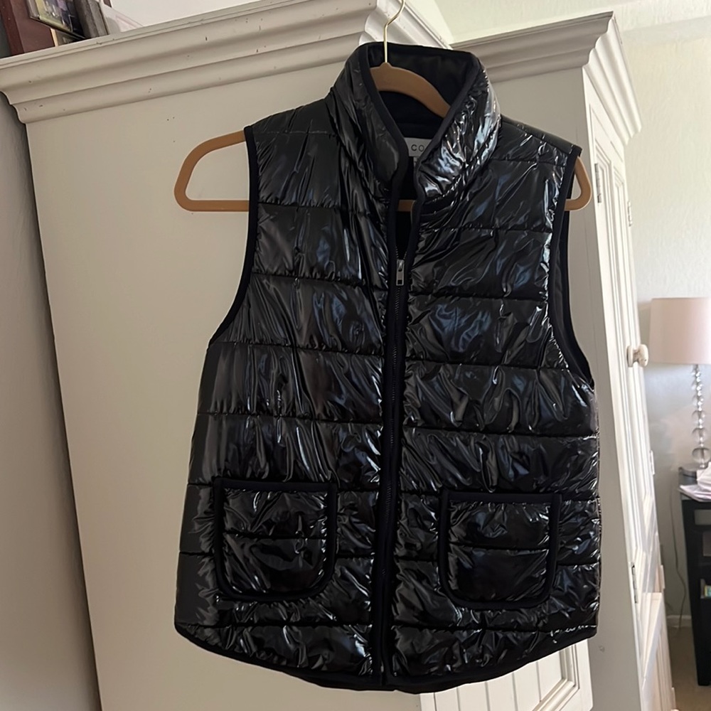 Black quilted vest